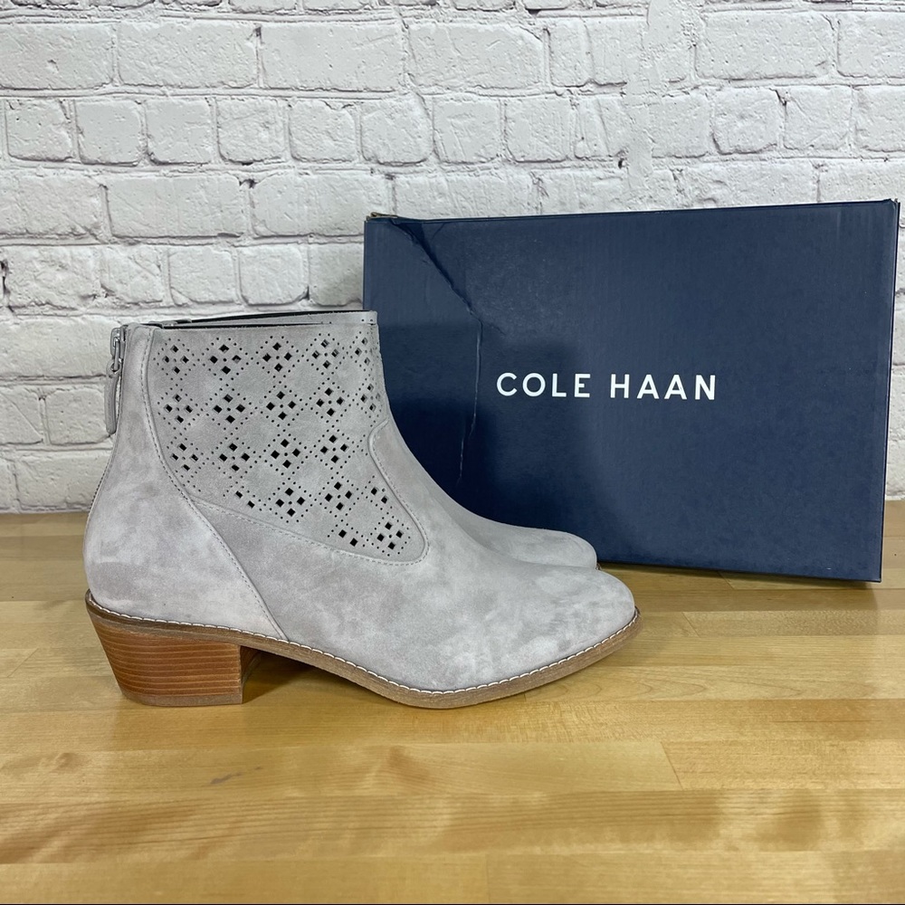 Cole Haan Jayne‎ Bootie Lassercut Gray Boot Womens 7.5